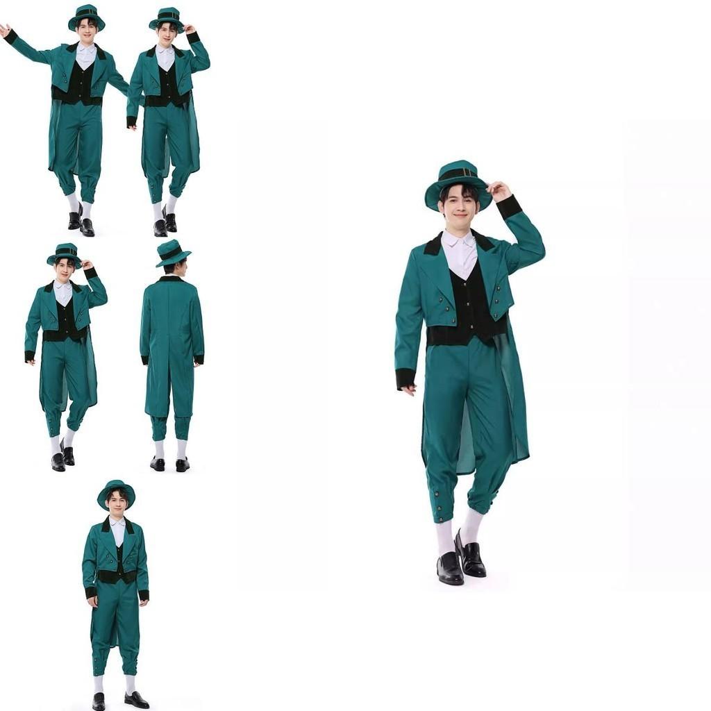 Grüne Fee Cosplay Kostüm für Herren Erwachsene Irisches Elfen-Outfit Oz Country