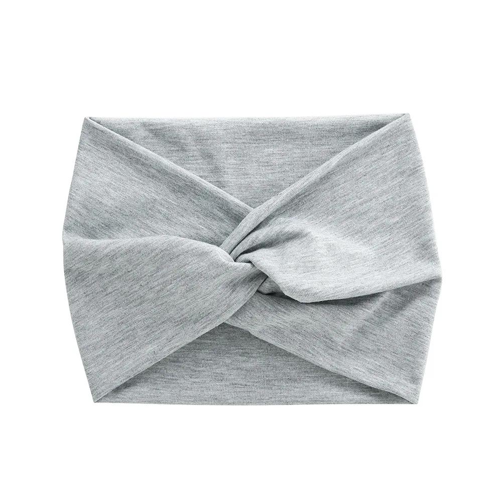 Simple Soild Color Twisted Extra Large Thick Wide Headbands Elastic Turban Workout Sports Hair Band Headwear