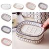 Light Luxury Ceramic Soap Holder Nordic Style Eco Friendly Self Draining Soap Dish Blue and White Stripes Convenient Cleaning