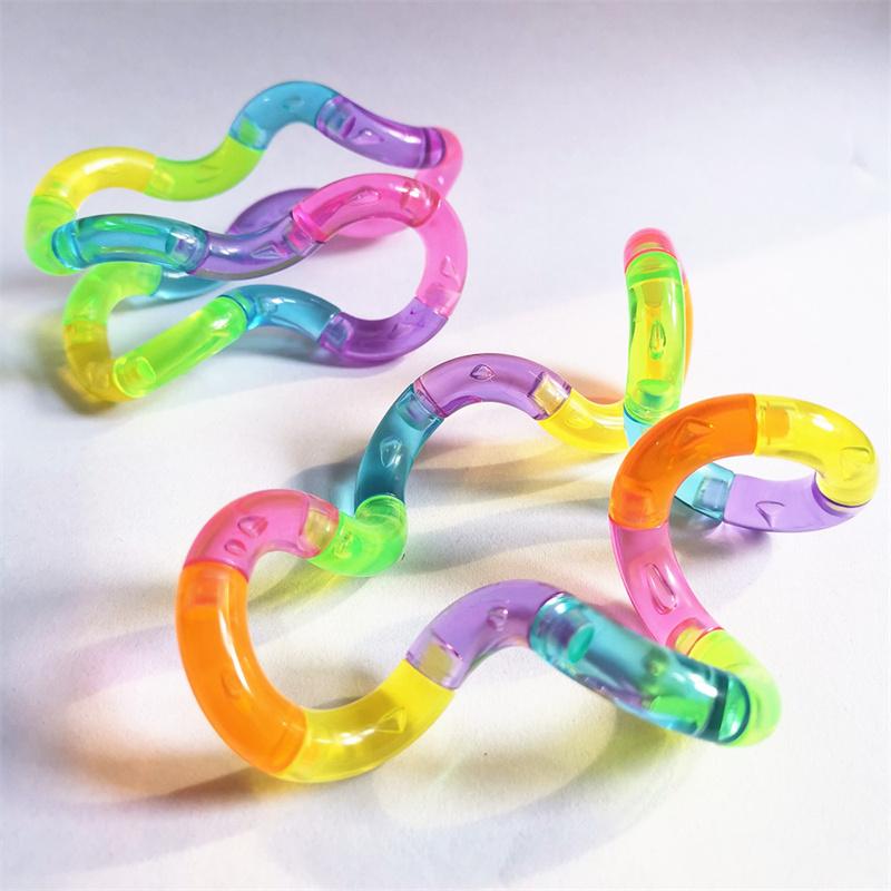 Deformable Rope Fidget Toy Deformation Rope Knot Pressure Stress Relief Toys Rrainbow Color Anti Stress Deformable Rope Best Toy