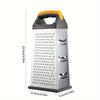 4-Sided Stainless Steel Vegetable Grater, 9-Inch Multi-Functional Stand-Up Kitchen Tool with PP Handle for Cheese, Fruits, Vegetables