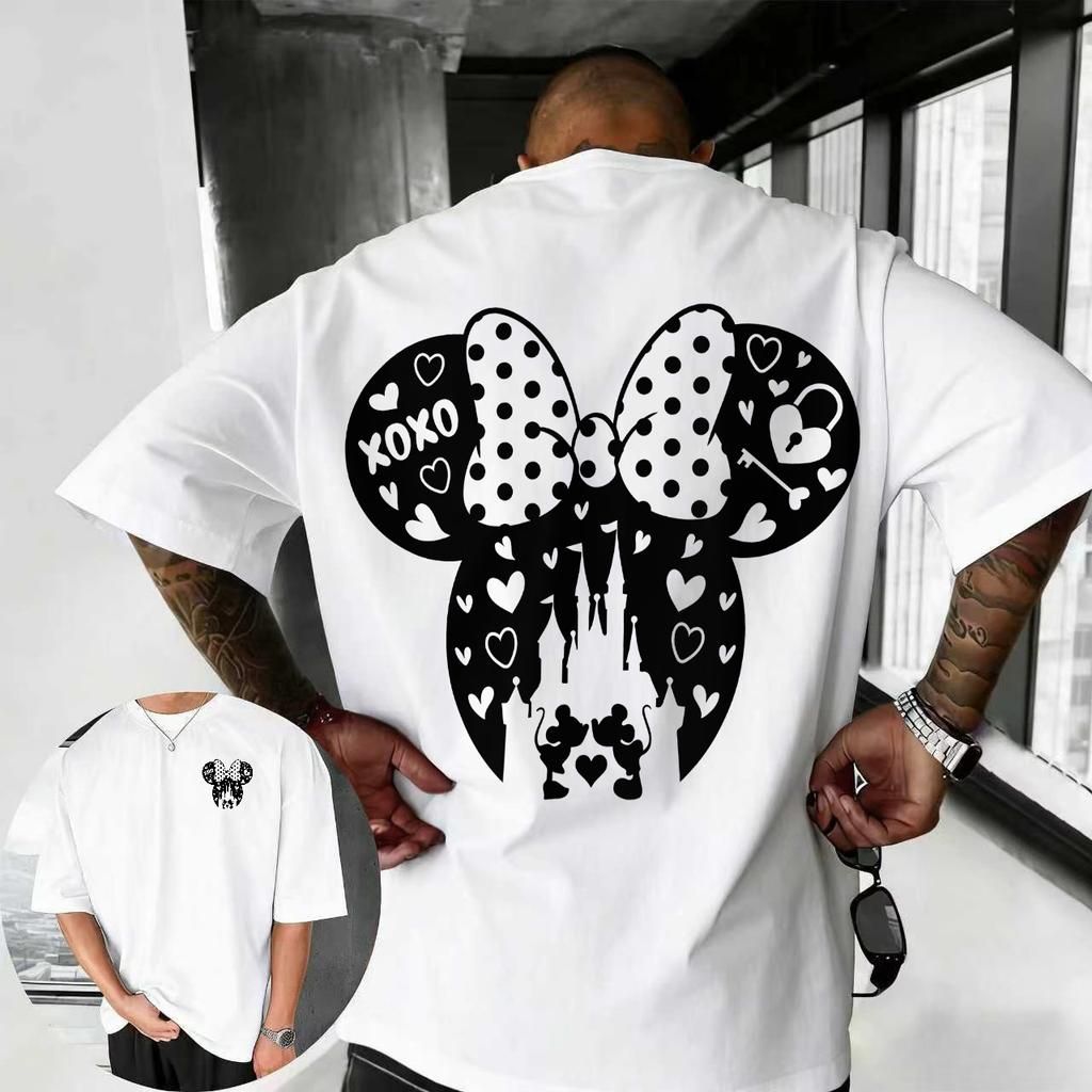 2026 Sommer Disney Mickey Maus T-Shirt 100% Reine Baumwolle Kurzärmelig Lässig Locker Atmungsaktiv Oberteil Nicht dehnbar