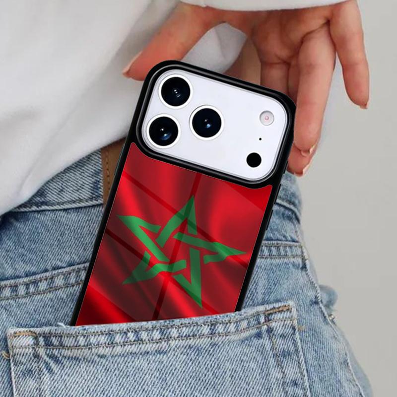 Morocco Flag Coat Of Arms Phone Case for iPhone 17ProMax 12 13 14 15 16e 17 Pro Max Plus Air Cover