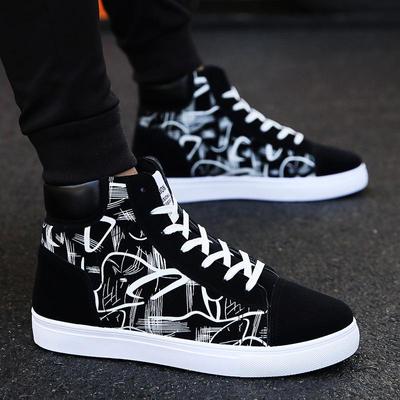 Tênis de Lona Coreanos da Moda Masculina - Sapatos Casuais de Primavera/Inverno para Jovens