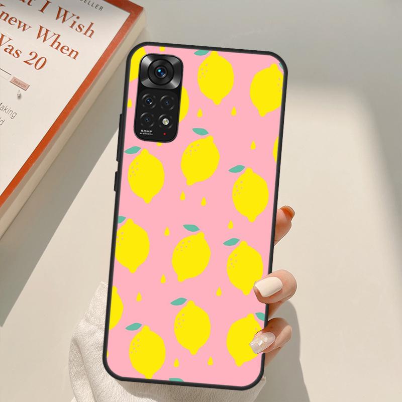 Tropical Summer Fruit Lemon Case For Xiaomi Redmi Note 11 Pro 8 9 11S 10S 9S Note 10 Pro Cover For Redmi 10 10C 9A 9C