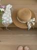 Women's French Sweet Polka Dot Ribbon Tied Sun Straw Hat Beach Vacation Style Photo Ambience Flat Top Sun Hat