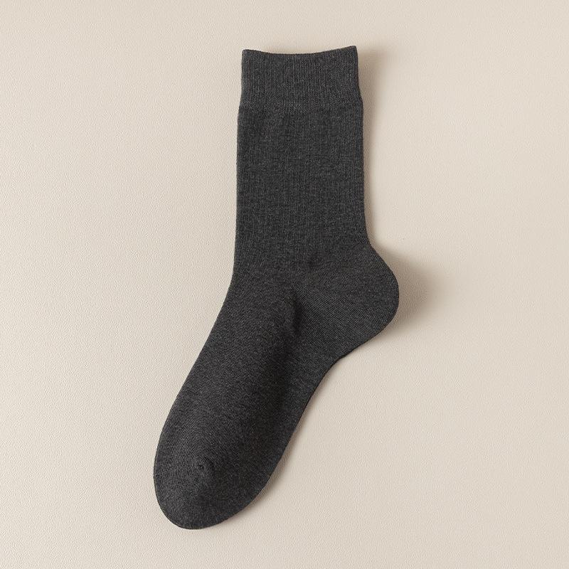 Socks Men's Cotton Anti Crack Socks Boneless Sewn Solid Colour Antibacterial Breathable Odour Resistant Anti Pilling Loose Men's Socks