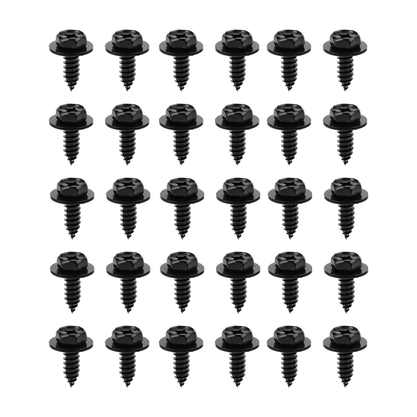 Dickno 30pcs Car Fender Liner Screw Bolts Auto Bumper Mud Flaps Wheel Well Screw 0.7 × 0.23 inches