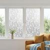 Floral Window Privacy Film Waterproof Frosted Static Cling Non-Adhesive Glass Door Privacy Film for Bathroom Bedroom Kitchen