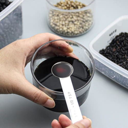 Ensemble de 7 cuillères à mesurer YFWOOD, Cuillère à mesurer la farine, Cuillère à soupe en acier inoxydable, Cuillère à café, et Spatule fine, Importé d'Europe et des États-Unis, Ea