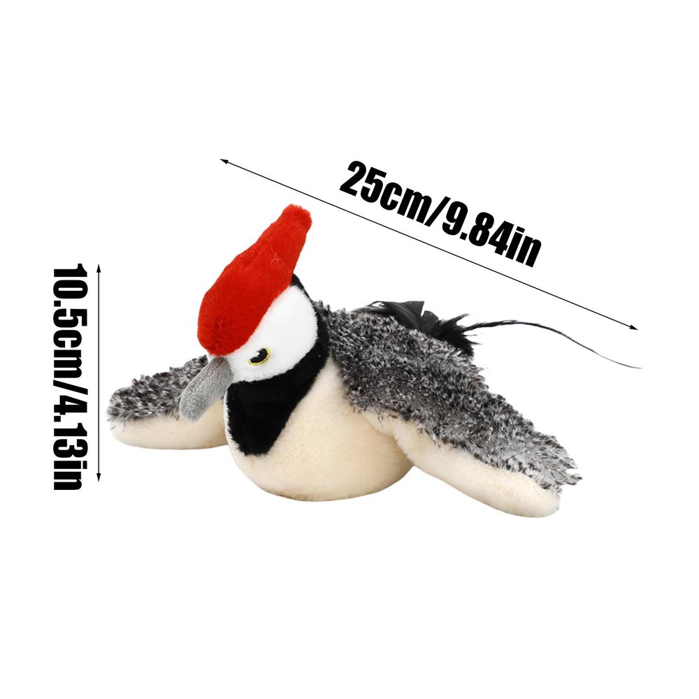 Flying Bird Cat Toy Interactive Bird Cat Toy Touch Activated Chirping Simulated Rechargeable Plush For Training Enrichment