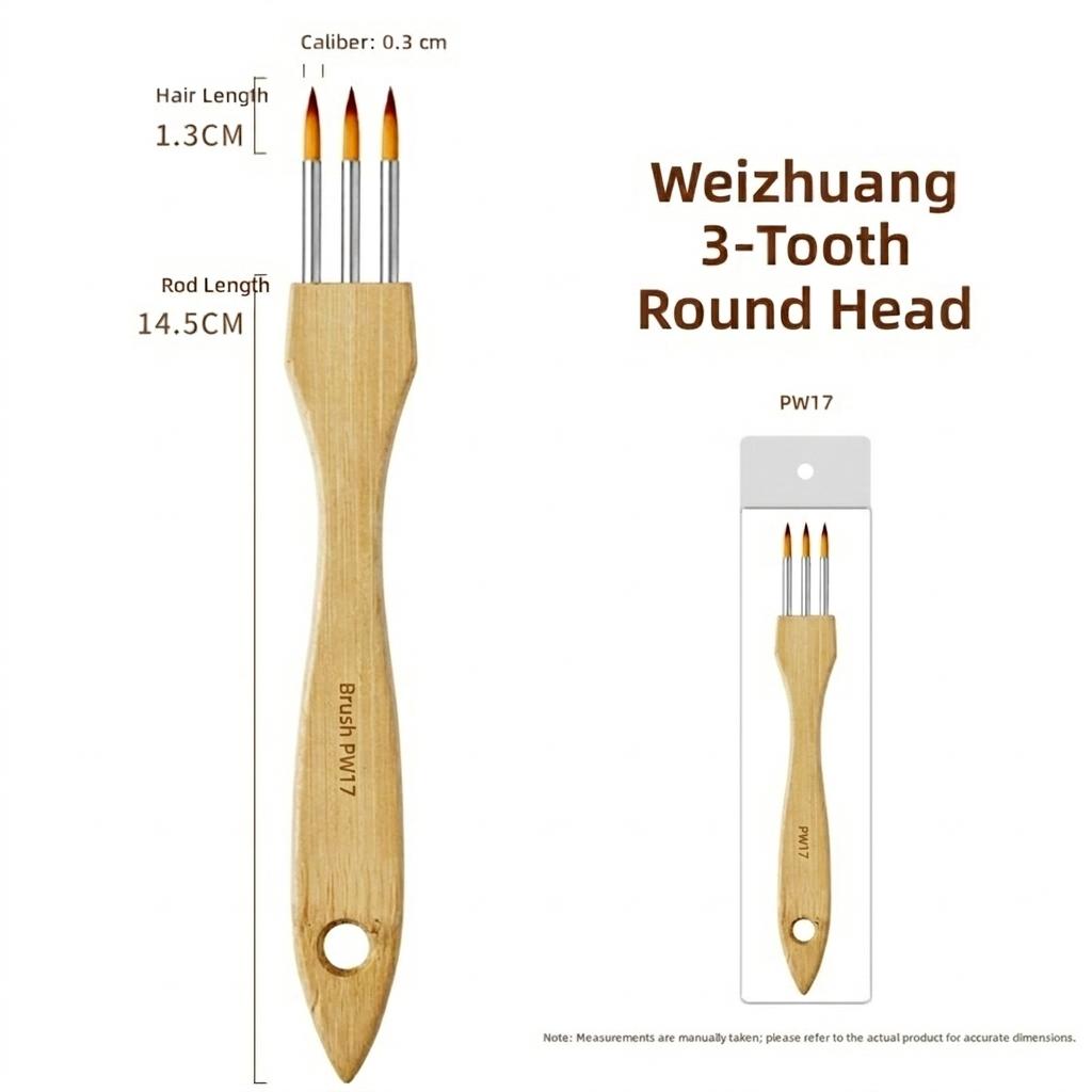 Multi-tooth Pen Comb Multifunctional Watercolor Acrylic Gouache Wood Handle Flat Peak Artist Paint Brush