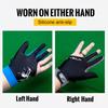 WRELS Three Finger Billiards Glove Breathable Sweat-Wicking Anti-Slip Adjustable Billiard Glove Elastic Billiard Training Gloves