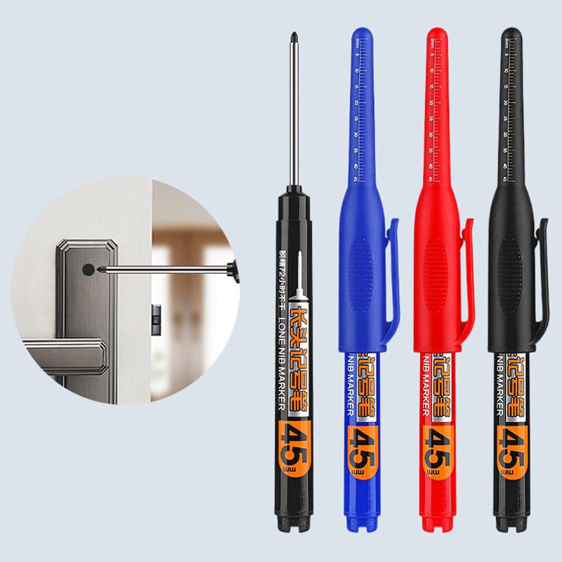 Marker multifuncțional cu cap lung, 45 mm adâncime, pentru gaură de găurit, impermeabil, pentru baie, prelucrarea lemnului, stilou de tâmplărie