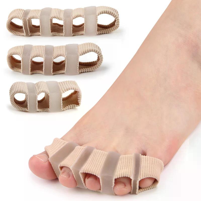 Five Hole Fiber Toe Corrector For Thumb Valgus Big foot Bone Overlap - Toe Separator Three Hole Orthotic Device Toe Straightener