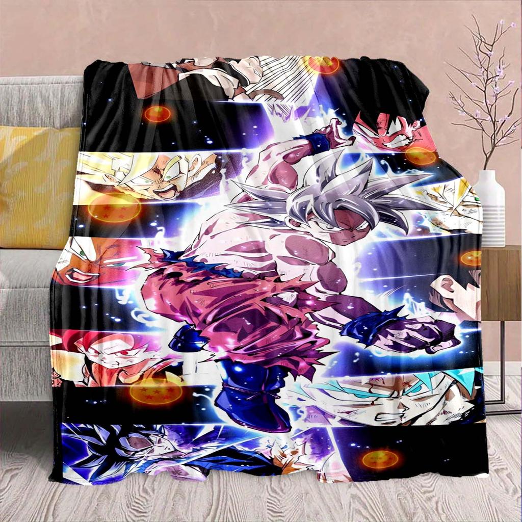 Dragon Ball Anime Flaneldecke - Weich Warm Perfekt für Sofa, Bettwäsche Camping Reise Büro Heimdekoration -QJY