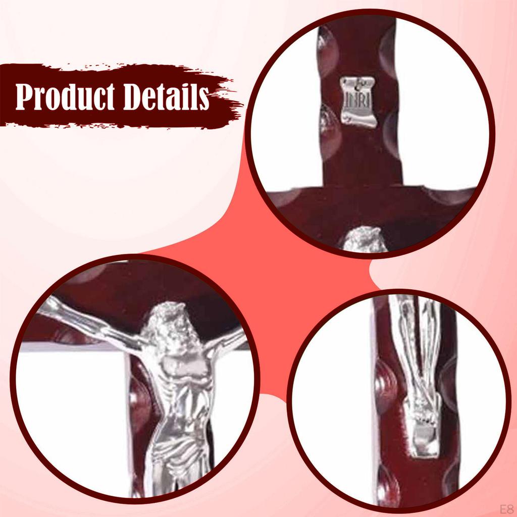 Wall Crucifix Cross Wood Jesus Sculpture Christian Figurine Pendant Religious Statue Home Decor