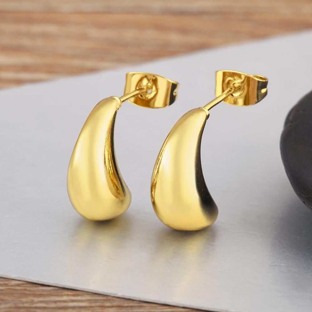 

Nidin New Retro Punk Style Waterdrop Shape Hollow Design Stud Earrings For Women Irregular Geometric Ear Jewelry Birthday Gifts золотой