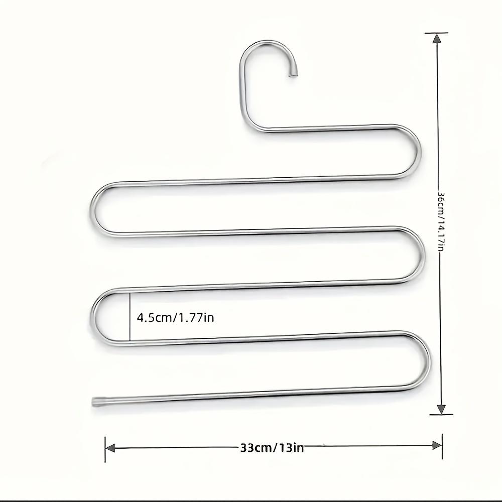 5 Layer Stainless Steel Pants Hanger S Shape Non Slip Multi Layer Closet Organizer Space Saving Jeans Trousers Rack