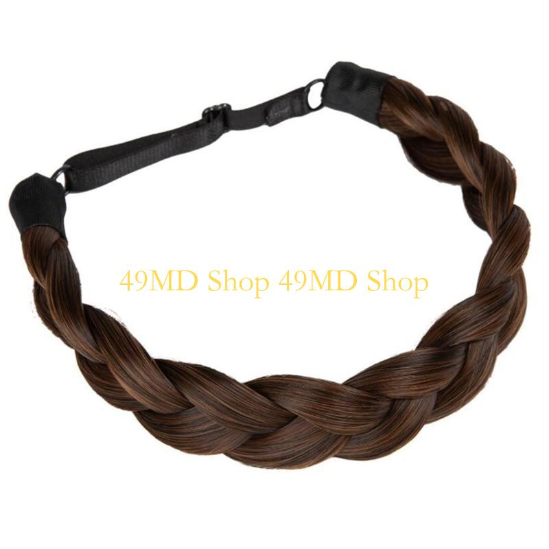 49MD Braided Hairpiece Elastic Hair Band Wedding Headband for Stylish and Easy Wear