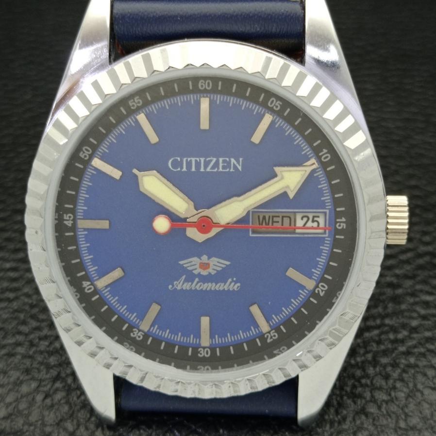 JAPAN 8200 MENS AUTOMATIC CITIZEN REFURBISHED BLUE DIAL WATCH A426239-2 RL620c-a426239