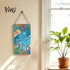 Porch Hanging Sign Summer Wooden Sign, Welcome Front Door Decor with Refresh Home Rope, Colorful Hanger for Seasonal Farmhouse Beach House Ready