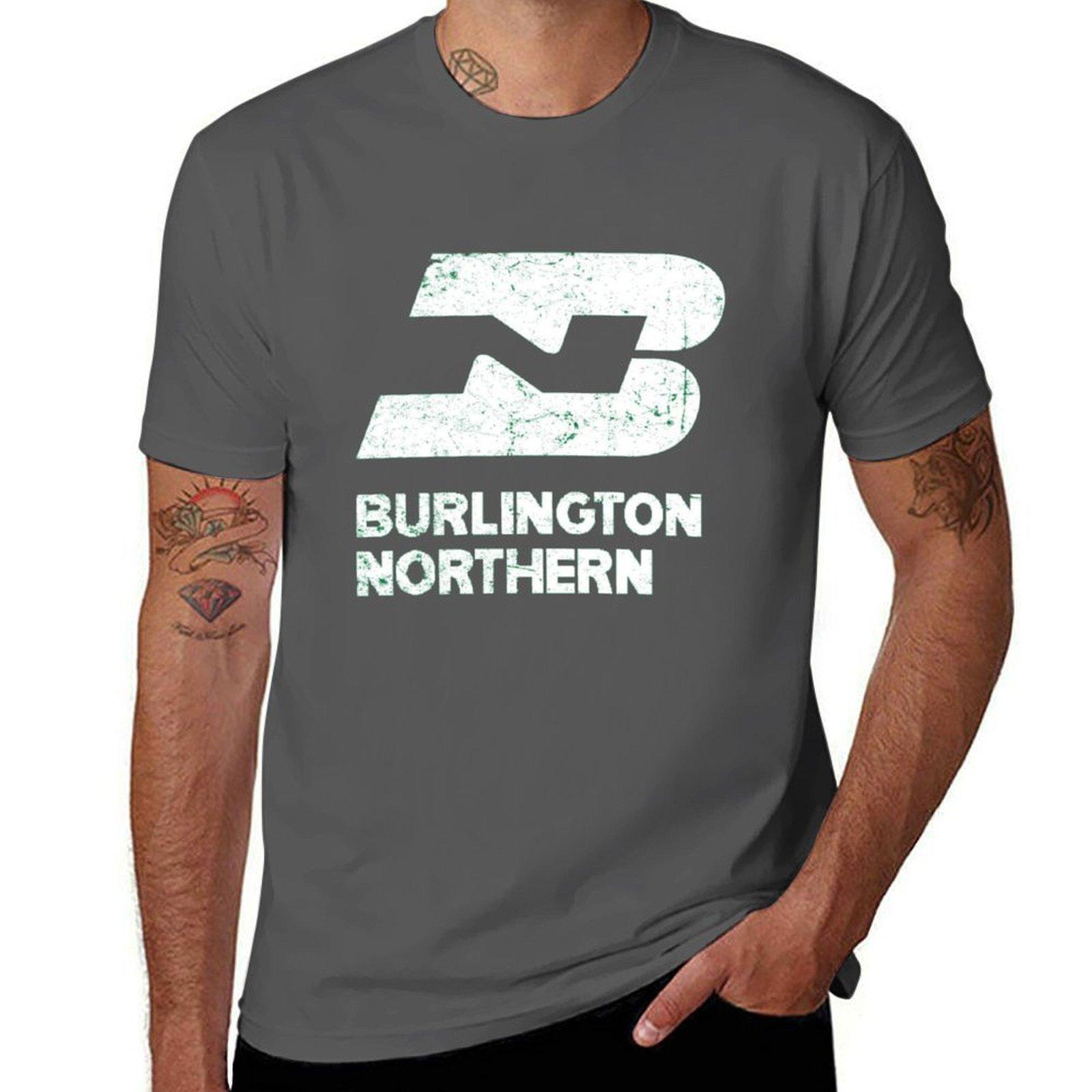 

Burlington Northern Railroad T-Shirt cotton t shirts man 100% t shirts for man graphic funny T-Shirt L