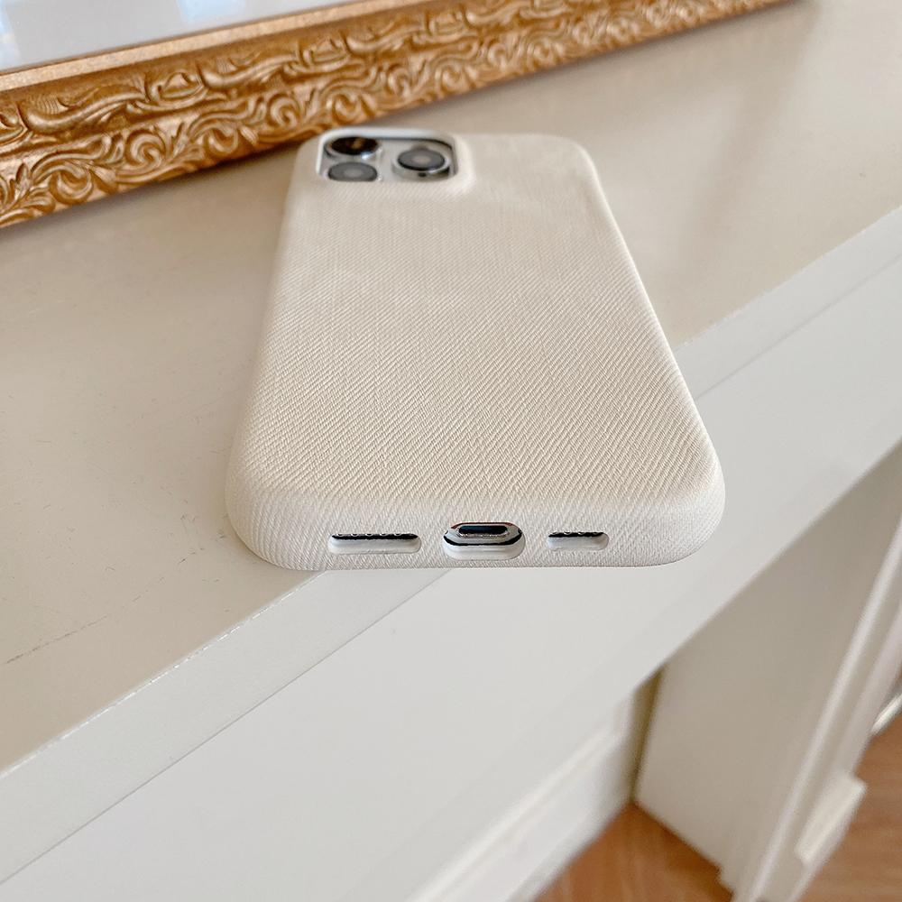 For iPhone 15 Pro Case Jeans Cloth Texture PU Leather + PET Back Cover