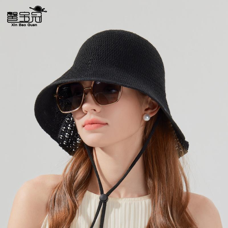 Summer Outdoor Travel Sunshade Sunscreen Hat Children Fashion Versatile Breathable Bucket Hat Knitted Small Shawl Bucket Hat