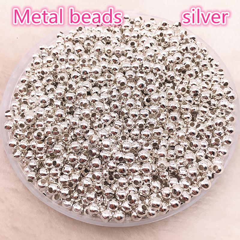 New 3mm--8mm Tone Metal Beads Smooth Ball Spacer Beads for Jewelry Making Diy Handmade Accessories