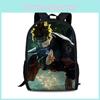 Naruto Uzumaki Schülerrucksack aus leichtem Nylonstoff mit mehreren Fächern für den täglichen Gebrauch