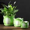 Kreative chinesische Kohl Keramikvase Kleine Pflanzentöpfe Tischdekoration Blumenarrangement Blumenvase Raum Ästhetische Dekoration