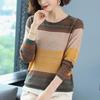 Female Fall Simple Slim Bottom Shirt Round Neck Long Sleeve Pretty Top