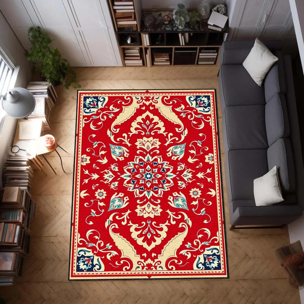 Persian Area Rug, Classic Patterned Carpet, Elegant Vintage-Inspired Floor Mat for Living Room or Bedroom Rug