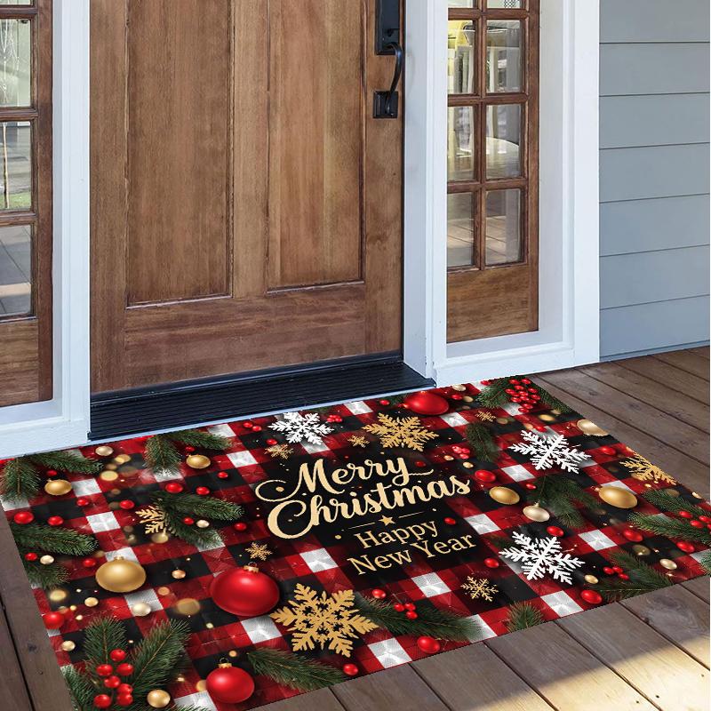 Christmas Pattern Square Area Rug Comfort Indoor Floor Carpet For Home Holiday Gift