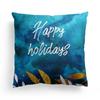 Christmas Western Blue Watercolor Elk Throw Pillow Cover With Short Plush Print For Living Room Sofa Decoration Cushion Cover