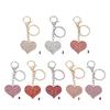 Sparkling Heart Keychain With Rhinestones Accent Zinc Alloy Design Bag Hanging Decoration For Women Gift Giving