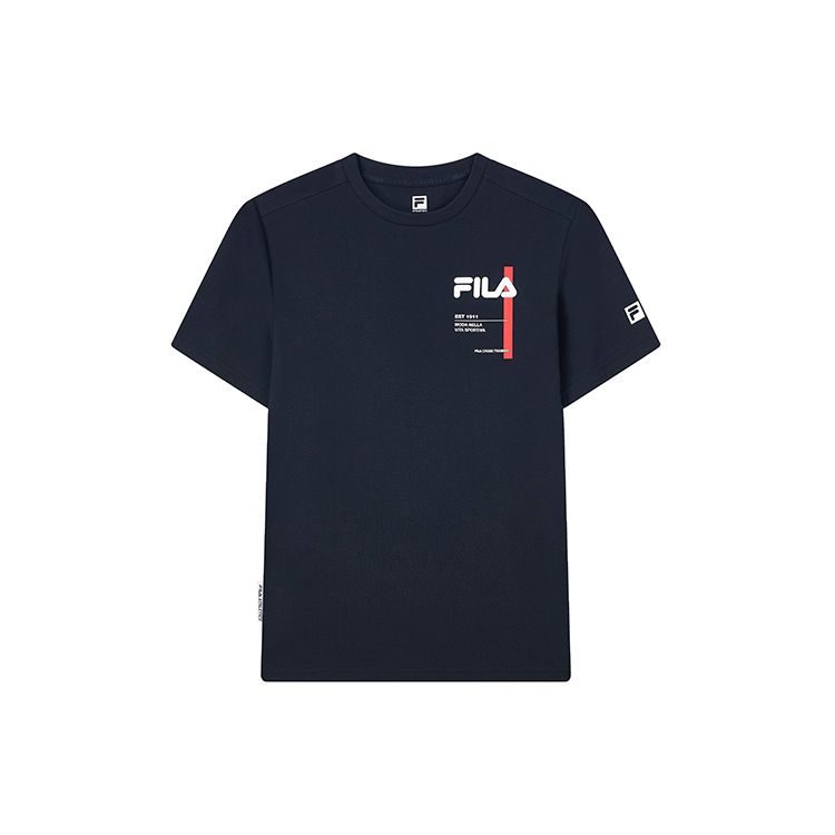 

FILA Logo Print Professional Sports Fitness Crew Neck Short Sleeve T-Shirt Men Tops Royal-Blue A11M131115F-NV M