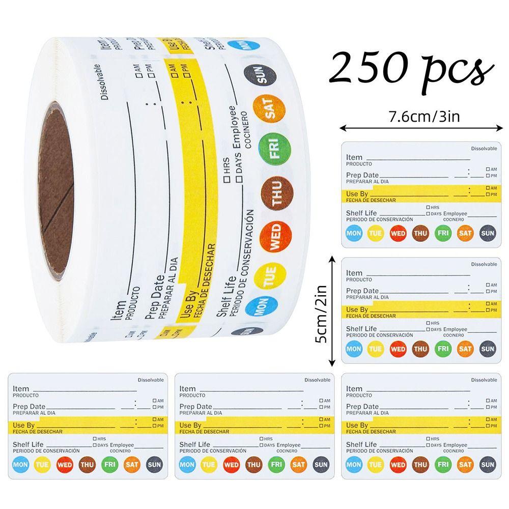 Multi-functional Food Shelf Life Label 250/300PCS Refridge Organization Labels  for Pantry