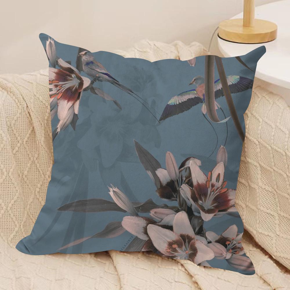Classic AAllsaints Floral Cushion Cover Soft Plush Fabric DoubleSided Printed Sofa Cushion Cover for All Seasons Home Decor