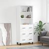 Vidaxl Display Cabinet, White, 69.5X34X180 Cm, Wood-Based Material