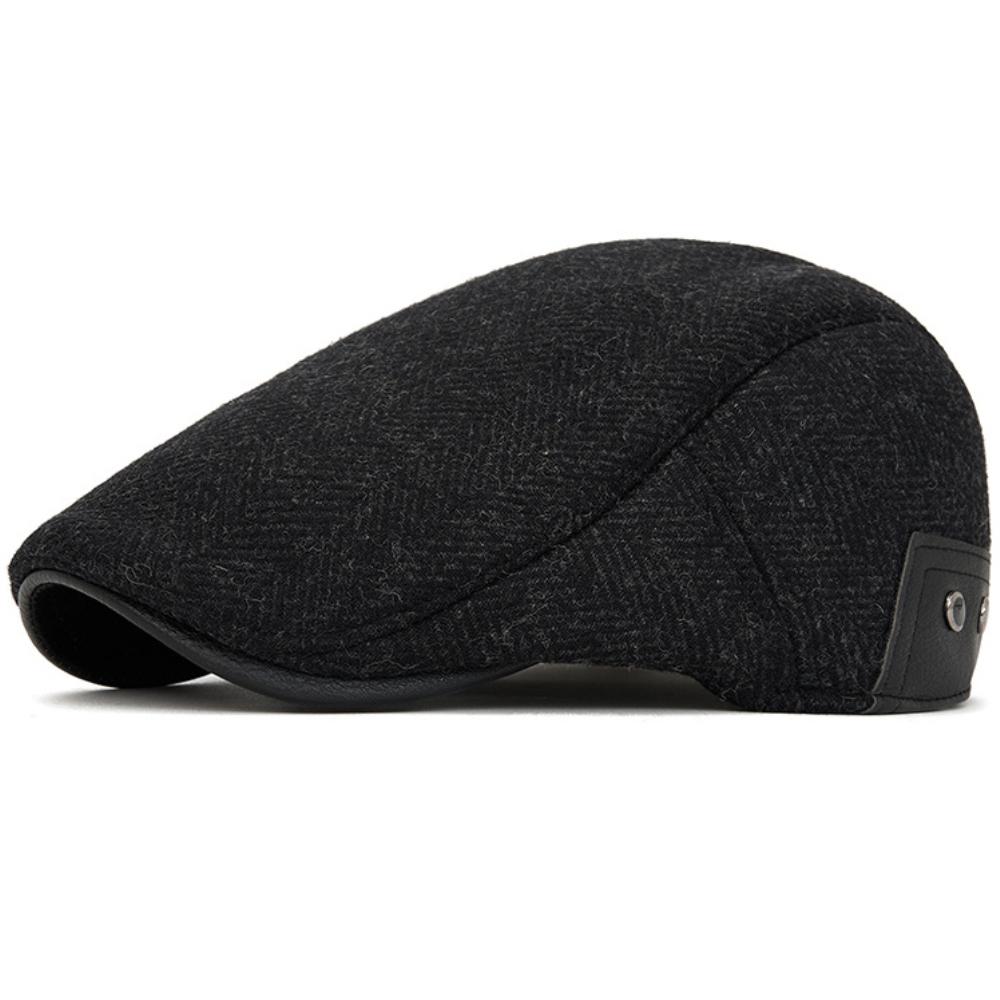 HT4979 Mens Berets Women Thick Warm Striped Autumn Winter Hat Artist Painter Adjustable Ivy Flat Cap Male Female Wool Beret Cap