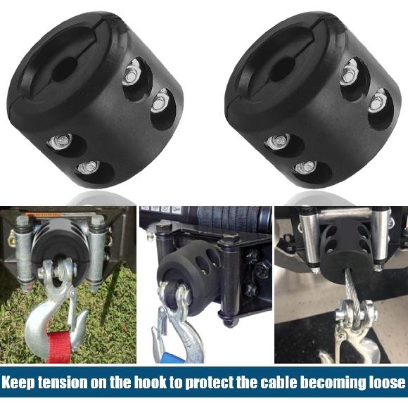 Car Rubber Winch Stopper For ATV UTV Truck, Cable Saver Hook Stopper Line For Synthetic Rope, Bump Shock Saver Dampener With Stainless Steel Screw