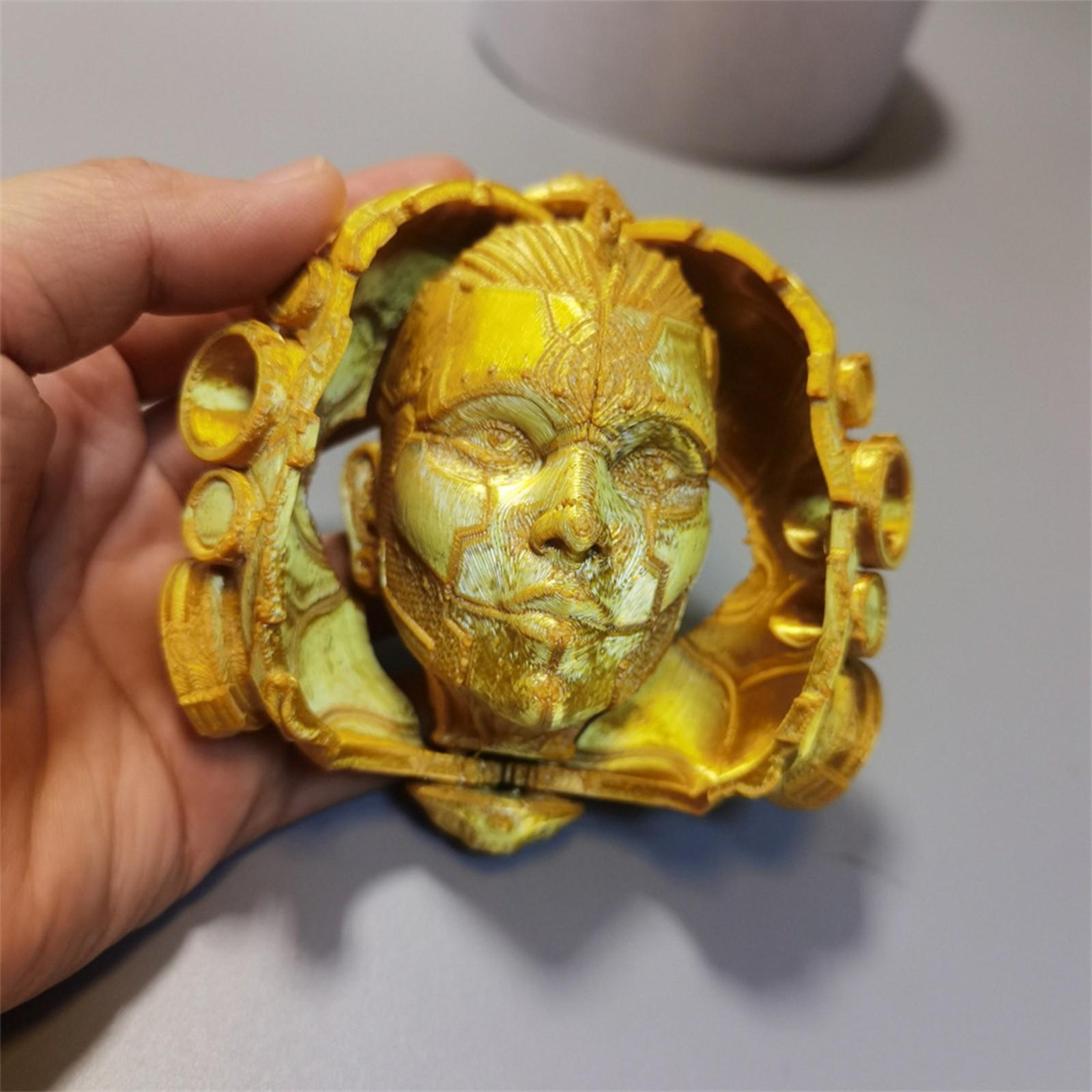 

3D-печатная подвижная маска рыцаря в маске орнамент One Size жёлтый