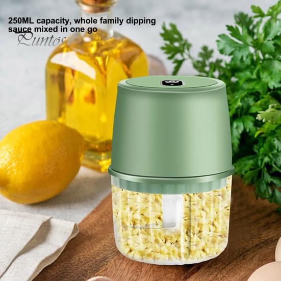 Tritatutto Elettrico Mini da 250 ml Ricaricabile USB Funzionamento a Un Pulsante Facile da Usare Tritaglio per Aglio a Risparmio Energetico