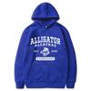Unisex Hooded Long Sleeve Sweatshirt With Alligator Print Loose Fit Casual Streetwear Fall