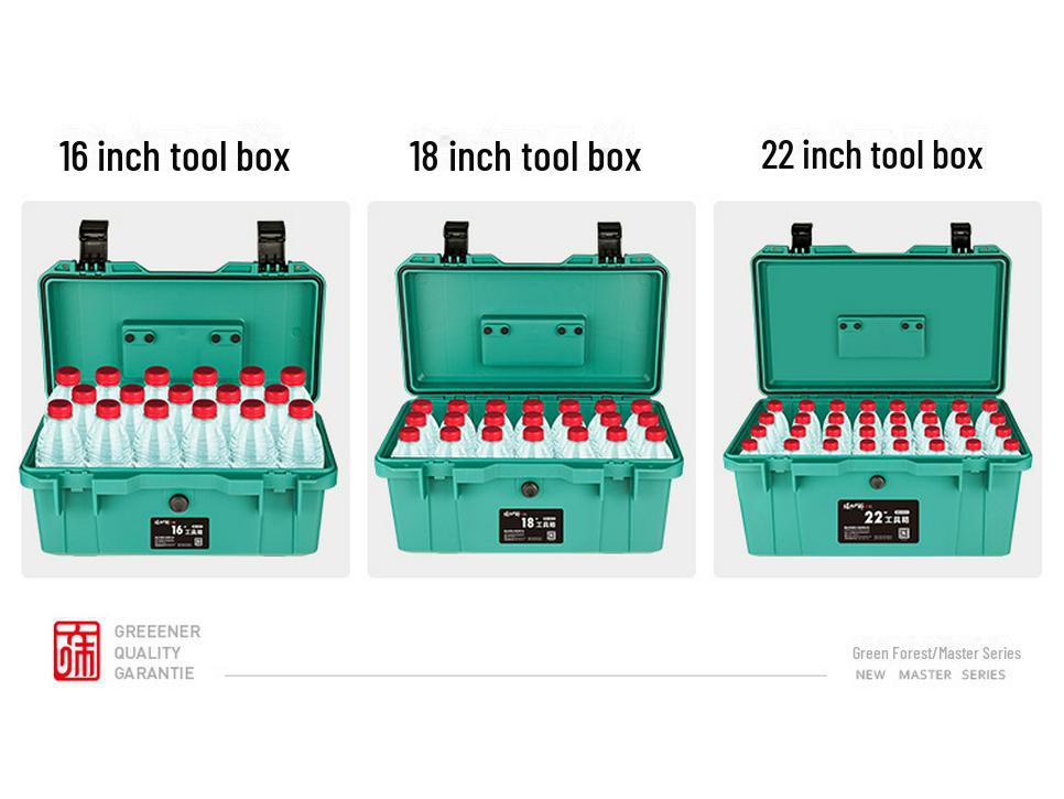 Green Forest Industrial Waterproof Multi-Function Tool Box - Large, Thickened, Portable Storage.
