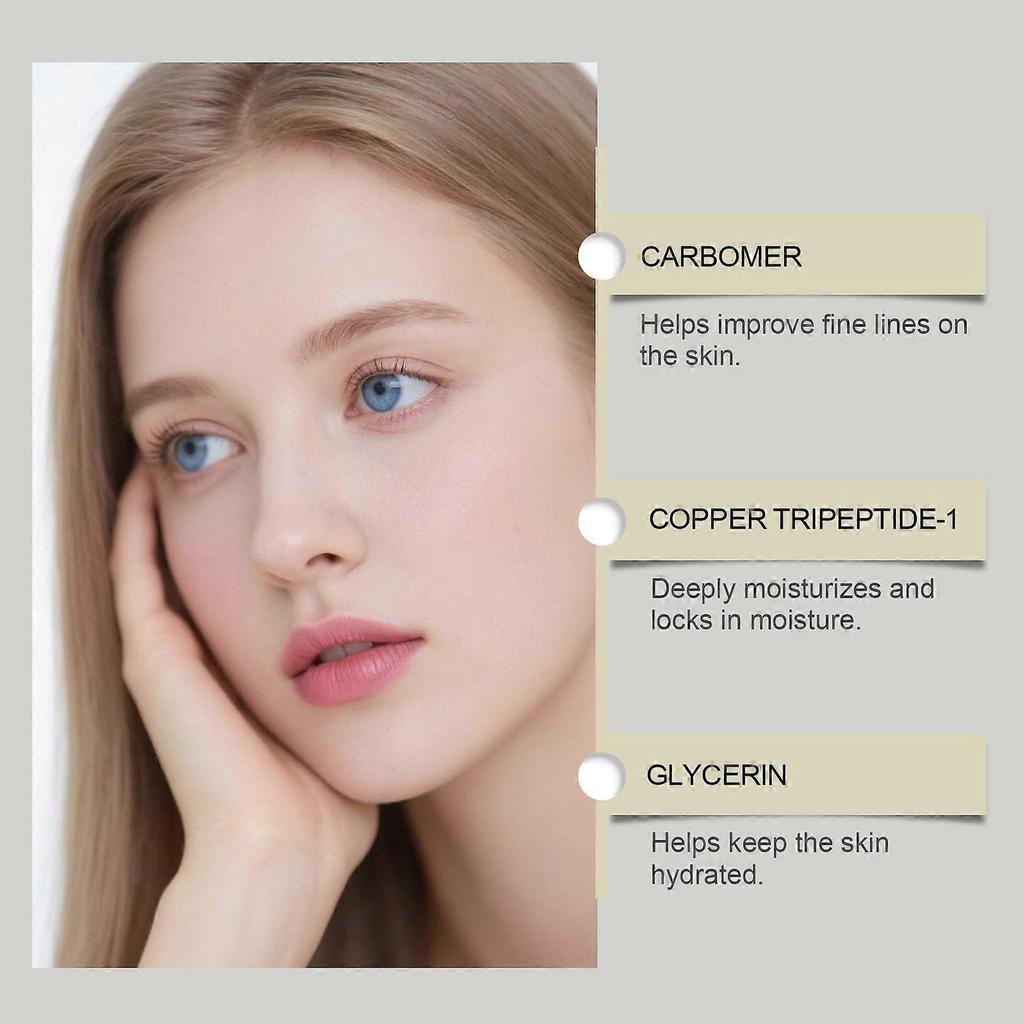 Siero Viso con Peptidi di Rame - Siero Viso Anti-Aging con GHK-Cu e Acido Ialuronico per Ridurre Linee Sottili e Migliorare l'Elasticità della Pelle, Rassodante, Riparatore, Lenitivo