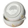 Silver 10-Inch Ceramic Soup Bowl with Handles: Durable, High-Temperature Resistant, Underglaze Design for Home Use.