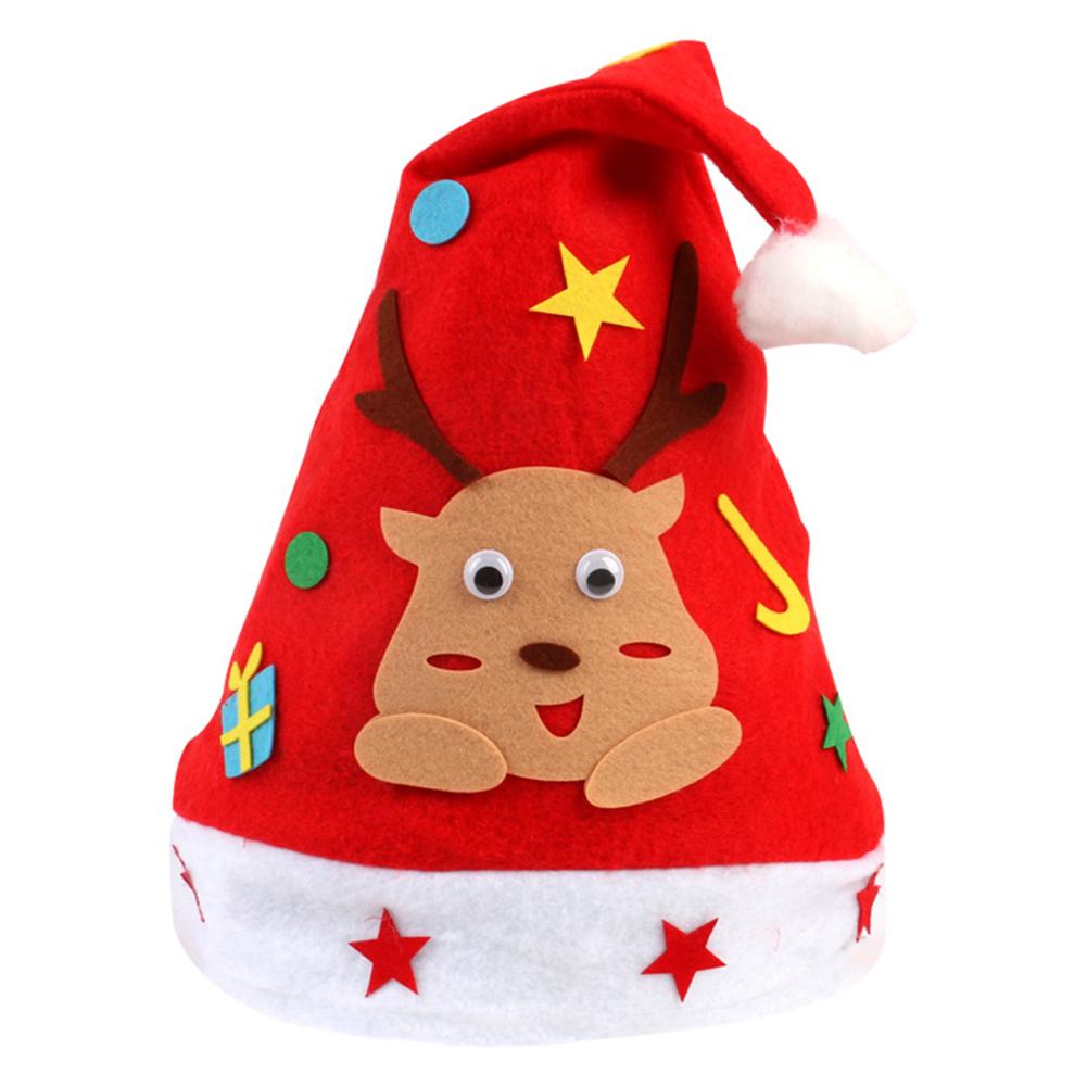 Children's Kindergarten Handmade DIY Christmas Hat Making Materials Set Non-woven Cartoon Hat